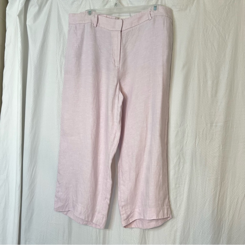 Talbots Soft Pink Linen Trousers, 14P